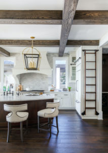 coastal Mediterranean kitchen with stained beams