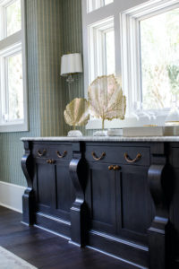 formal dining room with custom cabinetry